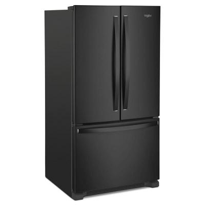 36" Whirlpool French Door Bottom Mount Full Depth Refrigerator in Black - WRFF3036RB