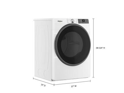 27" Whirlpool 7.4 Cu. Ft. Smart Front Load Gas Dryer with Wrinkle Shield Option in White - WGD5720RW