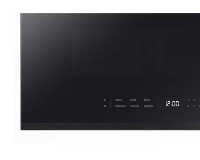 30" Samsung 2.1 Cu. Ft. Over-the-Range Microwave with Edge to Edge Glass Display in Matte Black Steel - ME21DG6500MTAC