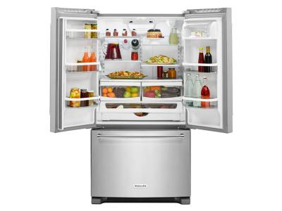 36" KitchenAid 20 Cu. Ft. Width Counter-Depth French Door Refrigerator with Interior Dispense - KRFC300ESS