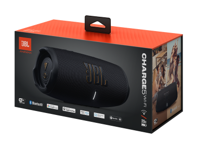 JBL Charge 5 Portable Wi-Fi and Bluetooth Speaker in Black - JBLCHARGE5WIFIBAM