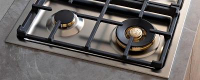 36" Bertazzoni Drop-in Gas Cooktop with 5 Brass Burners - PROF365QBXT